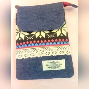 Patterned Fabric Phone Pouch Beautiful Pattern 8" X 5" Size